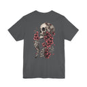 Skull and Roses Chest Print T-Shirt | Dark Floral Graphic Tee