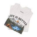 "Life Is Better At The Camp" Mountain Lake Camping T-Shirt