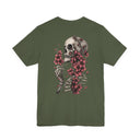 Skull and Roses Chest Print T-Shirt | Dark Floral Graphic Tee
