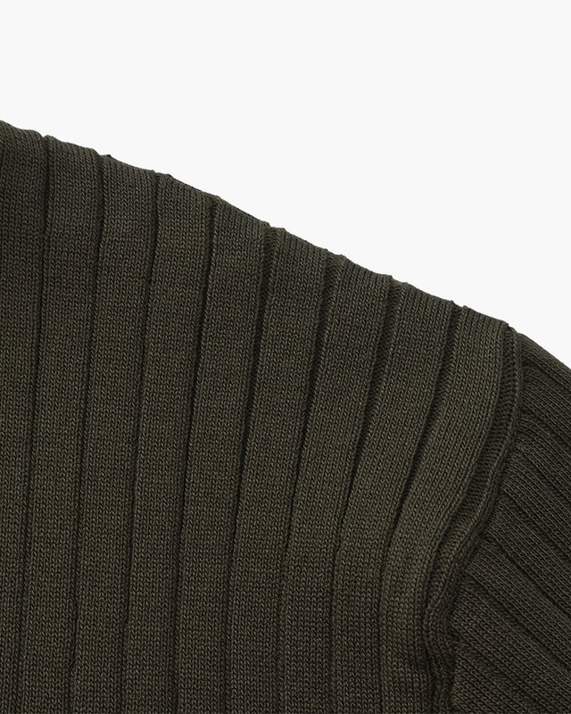Men's Ribbed Knit Polo Shirt