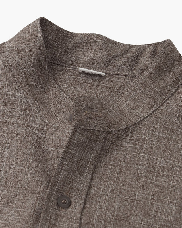 Men's Mandarin Collar Short Sleeve Shirt